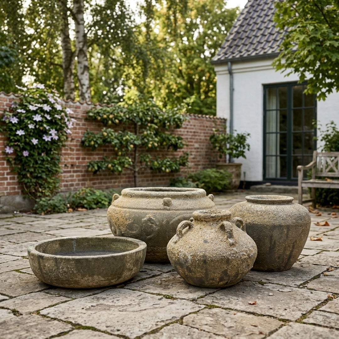 Forgotten Empire Collection. Håndlavet vietnamesisk krukkesæt (4 krukker)