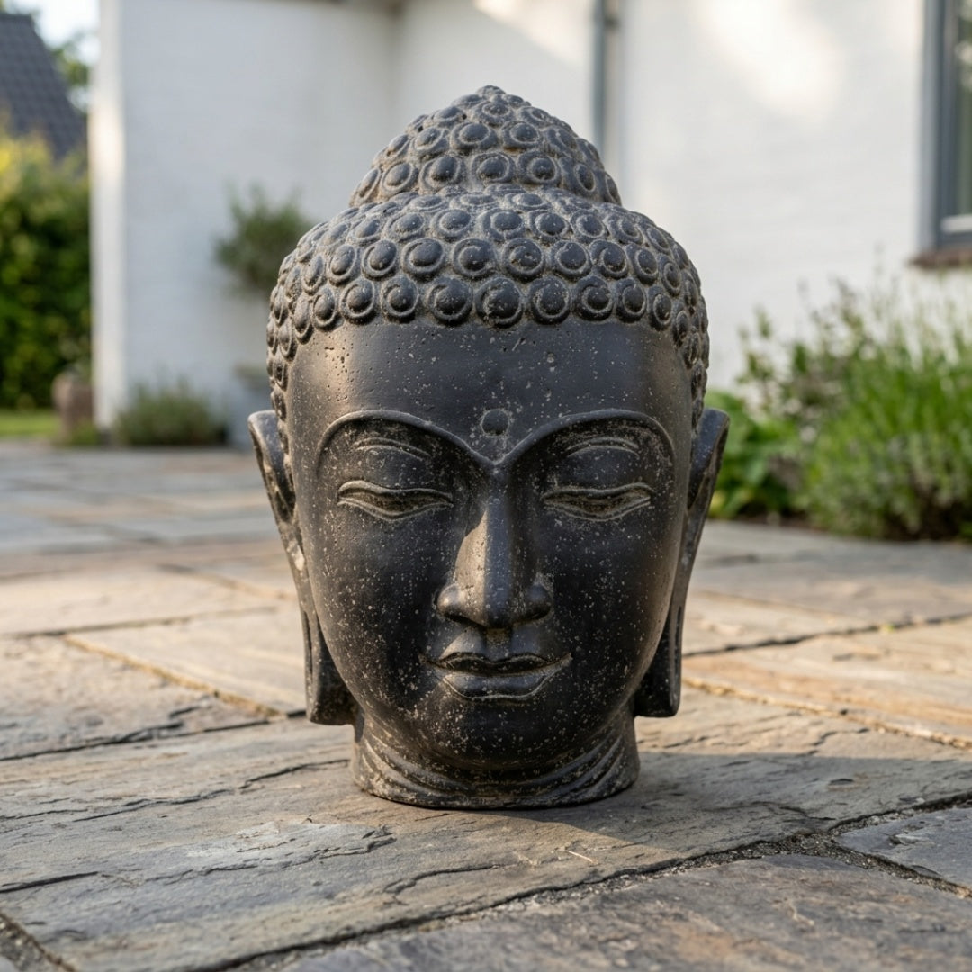 Buddha Head Statue - Grey 50cm