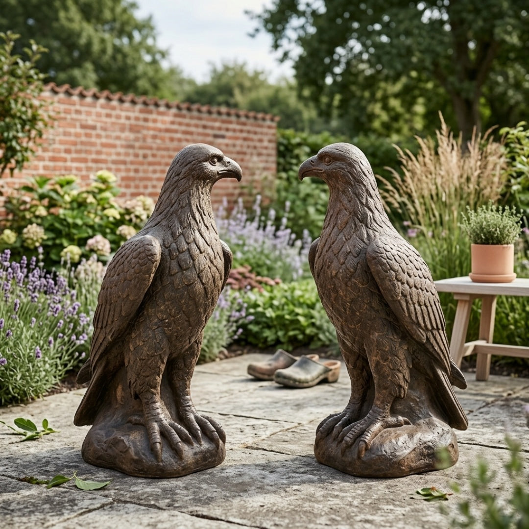 The Aquila Pair. Eksklusivt sæt med to ørneskulpturer. 60cm høje