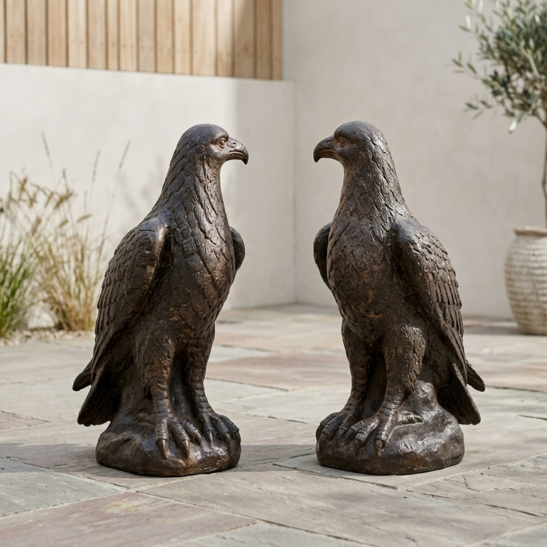 The Aquila Pair. Eksklusivt sæt med to ørneskulpturer. 60cm høje