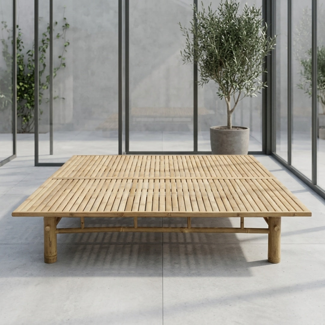 Bambus Kaffebord 150x150x35cm