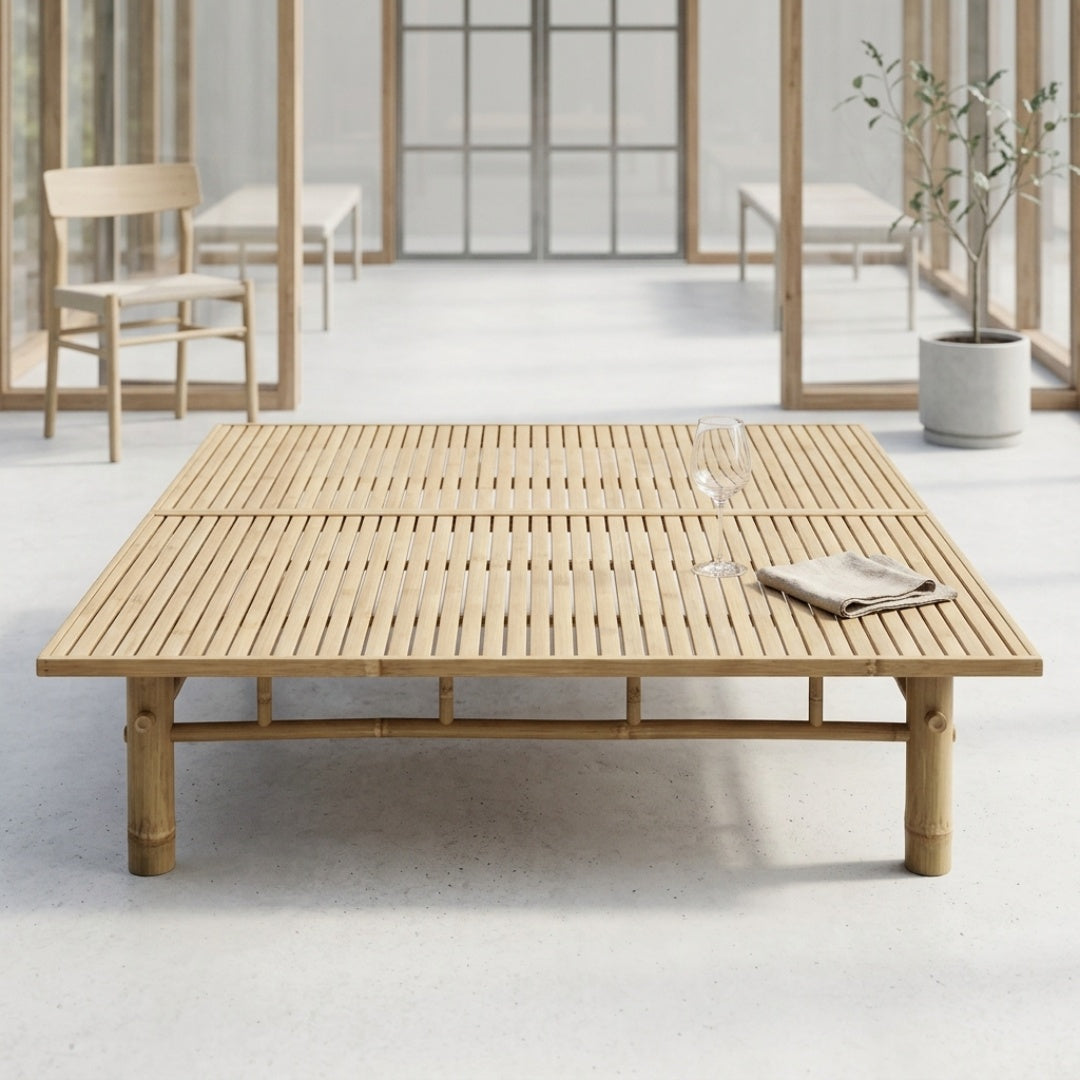 Bambus Kaffebord 150x150x35cm