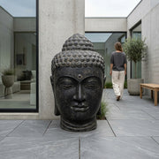 Buddha Head Statue - Grey 100 cm