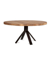 Spektakulære spisebord af naturligt genvundet teaktræ 180x180x75